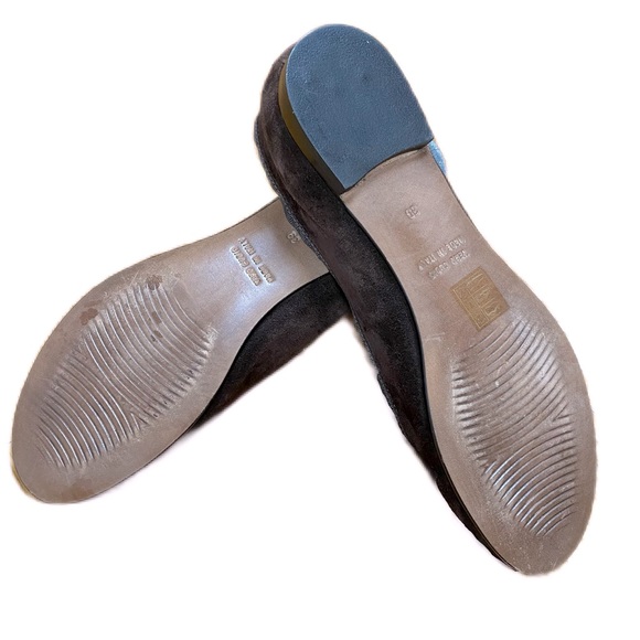 Calzoleria Tuscana Handcrafted Brown Leather Ballet Flat w/ Rosettes Size 8 - Picture 4 of 11